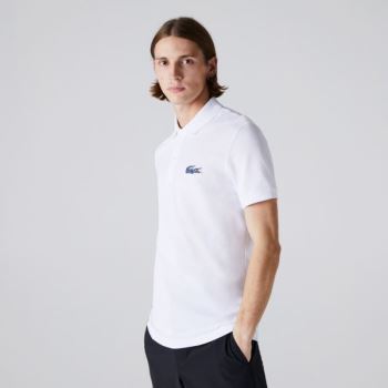 Lacoste Lacoste x National Geographic Regular Fit Organic Cotton Polo Shirt - Polo Pánské Bílé | CZ-